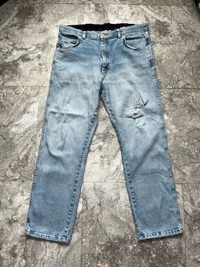 Wrangler Men’s Regular Fit Flex Jeans, 855WAQL Light Wash Denim, 36x30
